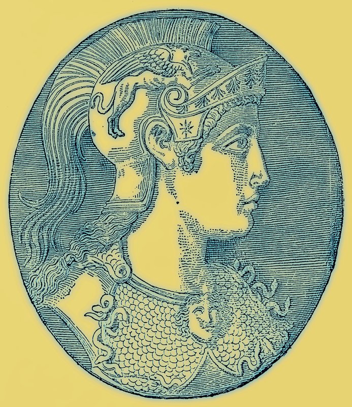Athene, ilustrace z Dějiny Řecka od Victora Duruye, publikoval 1890 (digitálně vylepšený obrázek) od American School
