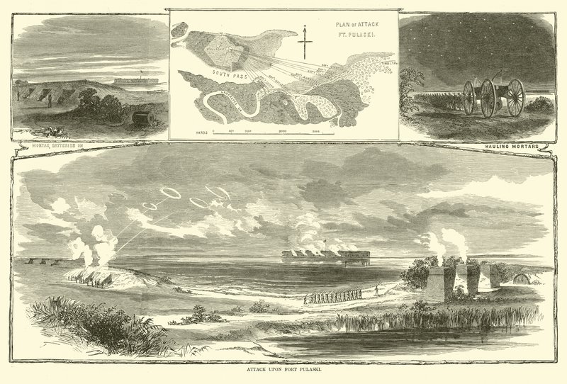 Útok na Fort Pulaski, duben 1863 od American School