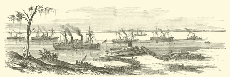 Banks přistává v Baton Rouge, Louisiana, březen 1863 od American School