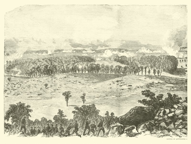 Bitva u Gettysburgu, Summit of Little Round Top, 2. července, července 1863 od American School
