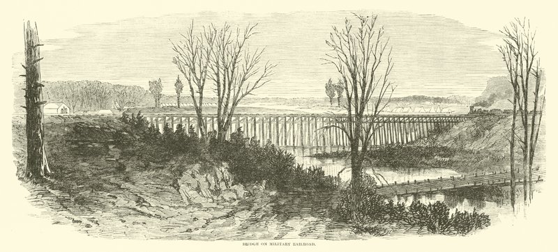Most na vojenské železnici, březen 1865 od American School