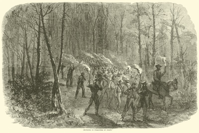 Přivedení vězňů v noci, srpna 1864 od American School