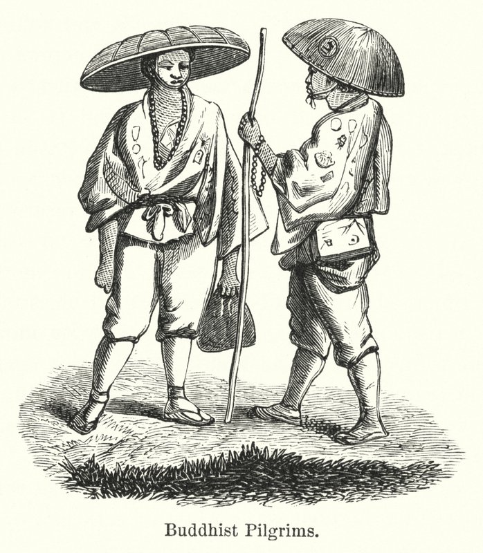 Buddhist Pilgrims (rytina) od American School