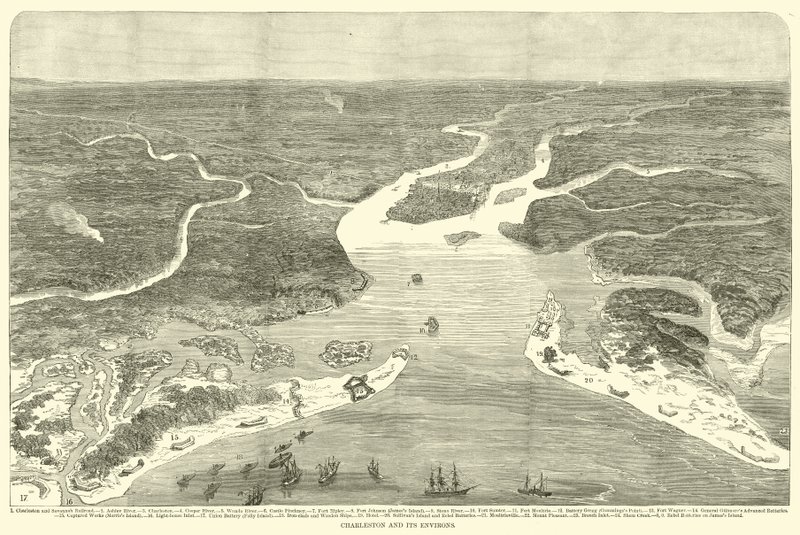 Charleston a jeho okolí, červenec 1863 od American School