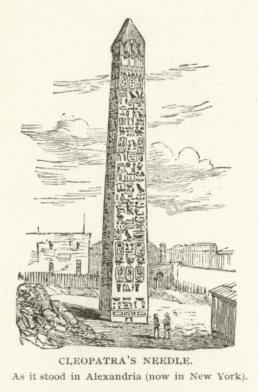 Cleopatras Needle, jak to stálo v Alexandrii, nyní v New Yorku od American School