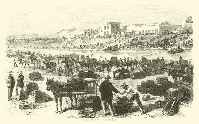 Konfederační evakuace Brownsville, listopad 1863 od American School