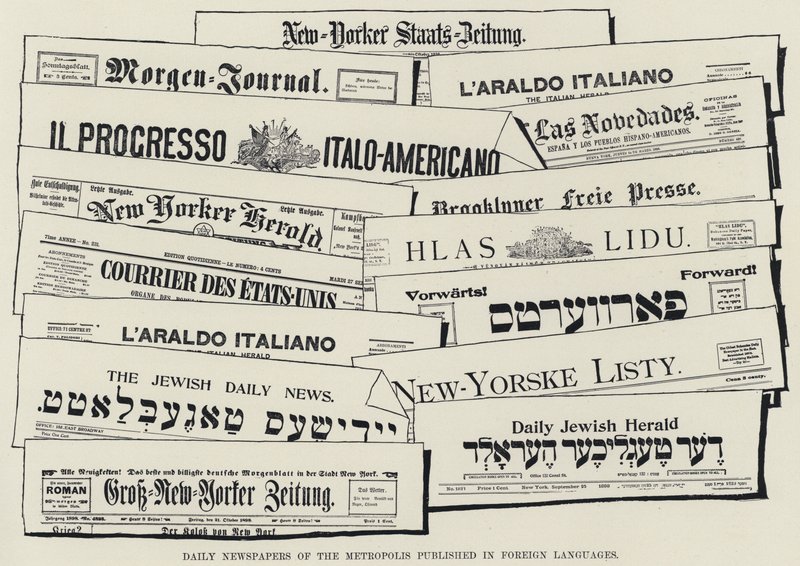Daily Newspapers of the Metropolis vydávané v cizích jazycích (litho) od American School