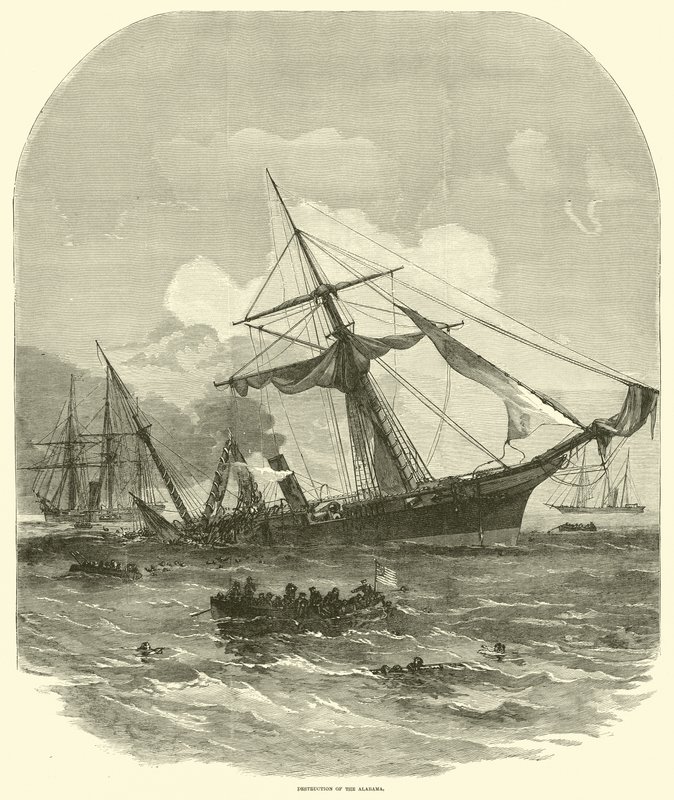 Zničení Alabamy, červen 1864 od American School