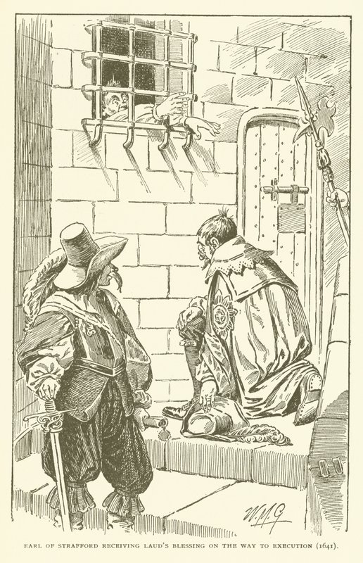 Hrabě ze Straffordu přijímající Laudovo požehnání na cestě k popravě (1641) (rytina) od American School