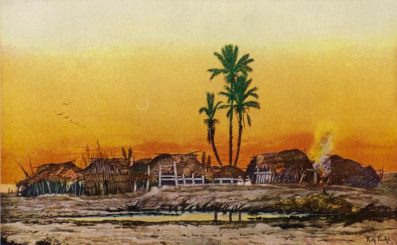 Večer v arabské vesnici (barva litho) od American School