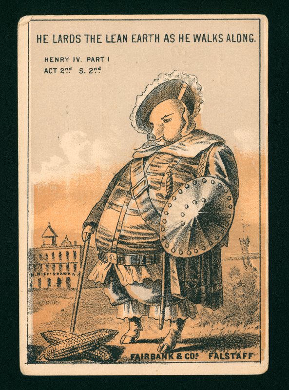 Falstaff ze Shakespearova Jindřicha IV., část 1 (barevná litografie) od American School