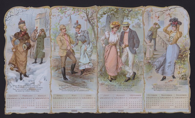 Módní kalendář na rok 1899 (barevná litografie) od American School
