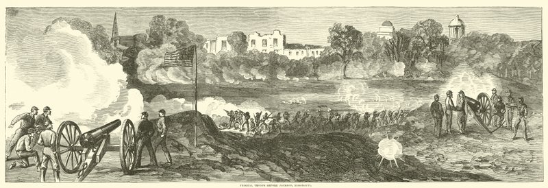Federal Troops před Jacksonem, Mississippi, červenec 1863 od American School