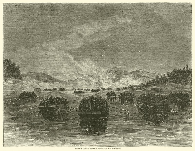 Brigáda generála Hazense sestupující přes Tennessee, říjen 1863 od American School