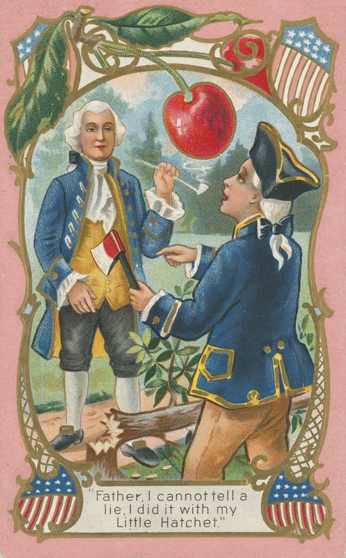 George Washington se přiznává svému otci (barevné lito) od American School