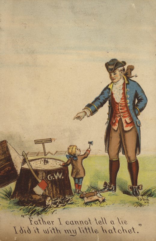 George Washington se přiznává svému otci od American School