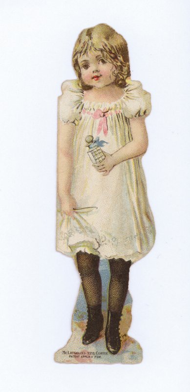 Dívka nesoucí lahvičku (parfém?) od American School