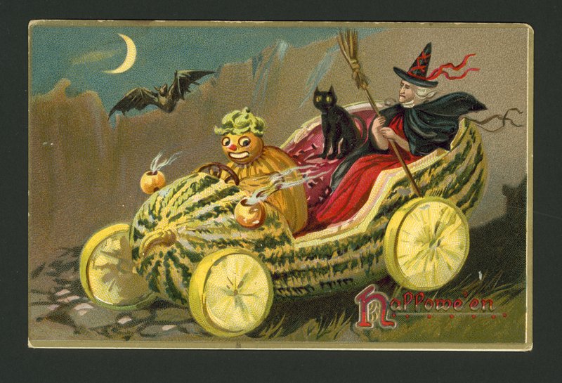 Halloweenské blahopřání (chromolitho) od American School