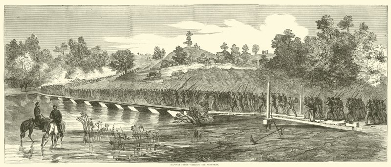Hanover Ferry, překračující Pamunkey, červen 1864 od American School