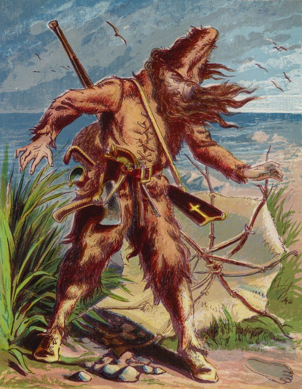 Ilustrace pro Robinsona Crusoe od American School