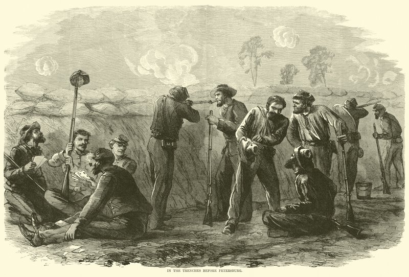 V zákopech před Petrohradem, srpen 1864 od American School