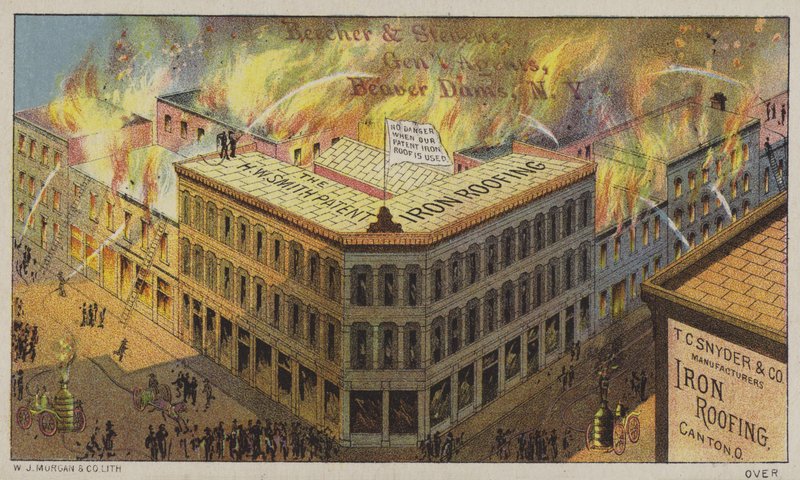 Železné budovy odolné proti ohni (chromolitho) od American School