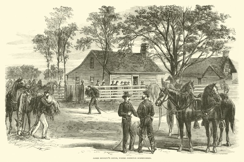 James Bennetts House, kde se Johnston vzdal, duben 1865 od American School