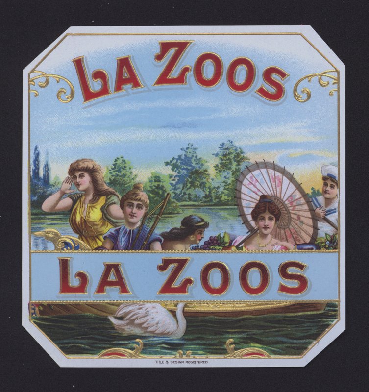 La Zoos, etiketa doutníků (chromolitho) od American School