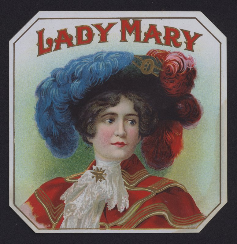 Lady Mary, štítek doutníku (chromolitho) od American School