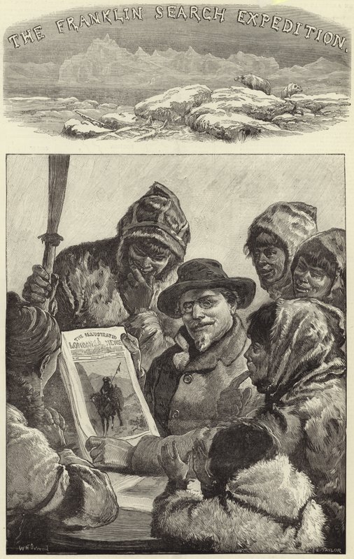 Poručík Schwatka ukazuje equimaux Illustrated London News od American School