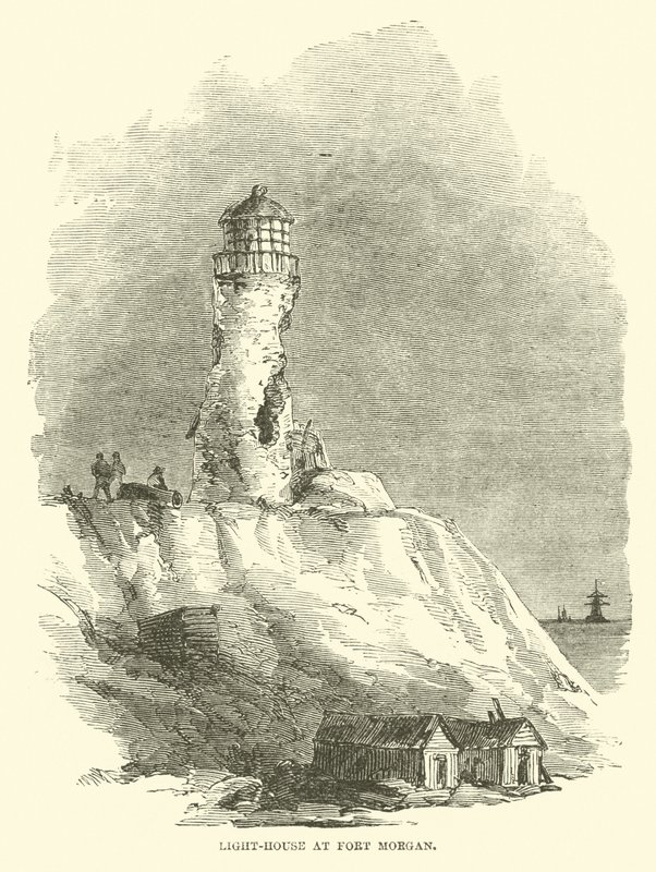Maják ve Fort Morgan, srpen 1864 od American School