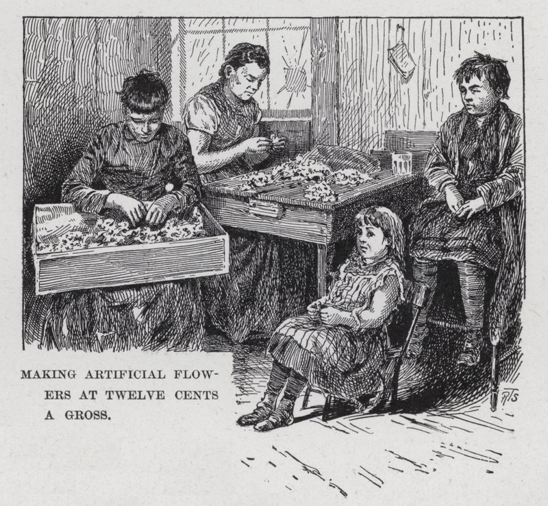 Výroba umělých květin za 12 centů brutto (litho) od American School