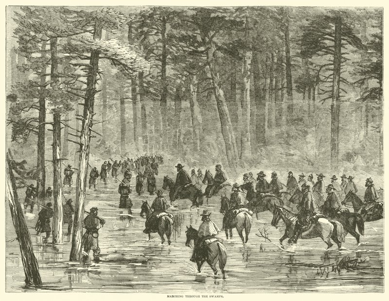 Pochod bažinami, leden 1865 od American School