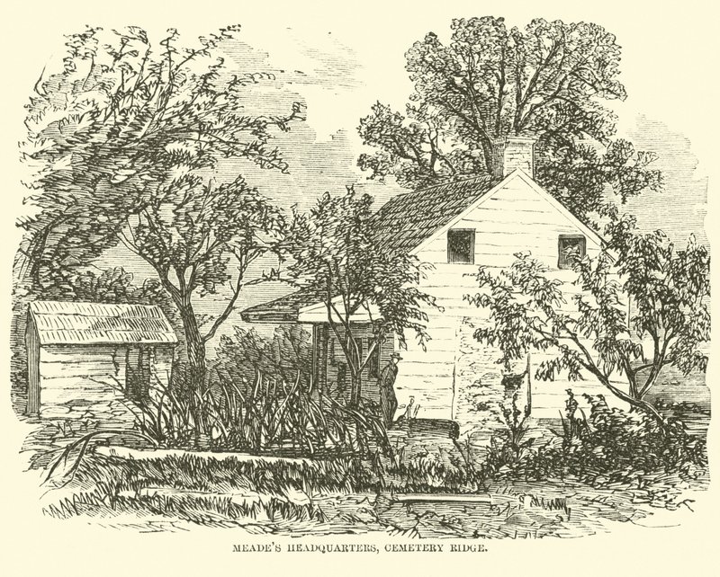 Ředitelství Meades, Cemetery Ridge, červenec 1863 od American School