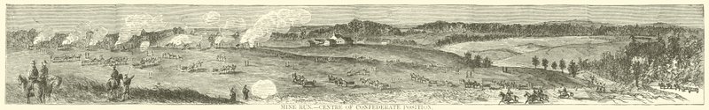 Mine Run, centrum pozice Konfederace, listopad 1863 od American School