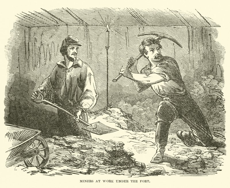 Horníci při práci pod pevností, červen 1863 od American School