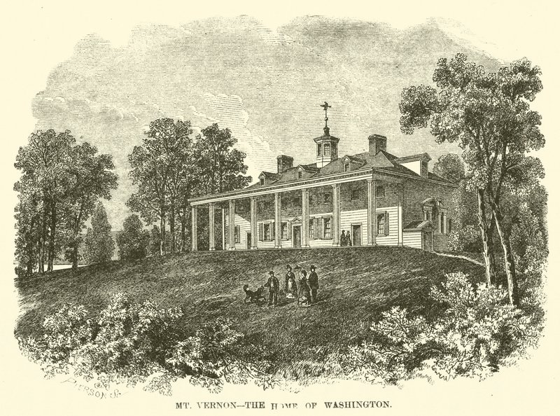 Mount Vernon, Washingtonův domov (rytina) od American School