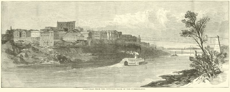 Nashville z protějšího břehu Cumberland, prosinec 1864 od American School