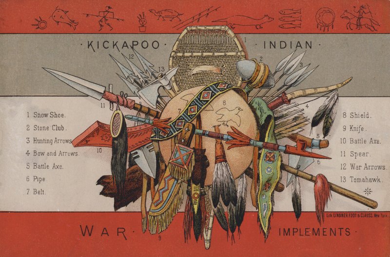 Indiánské válečné nástroje od American School