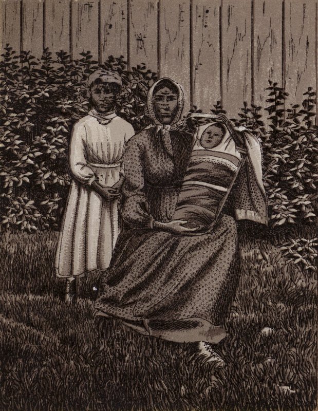Niagarské vodopády: indická rodina (litho) od American School