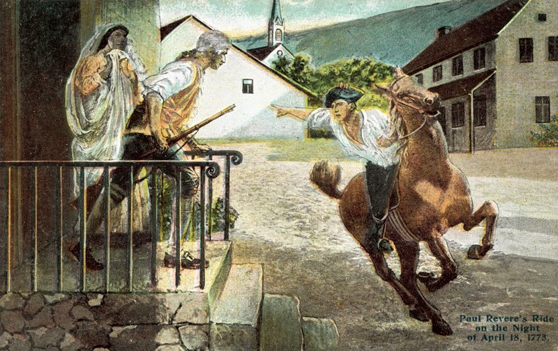 Jízda Paula Revereho v noci 18. dubna 1773 od American School