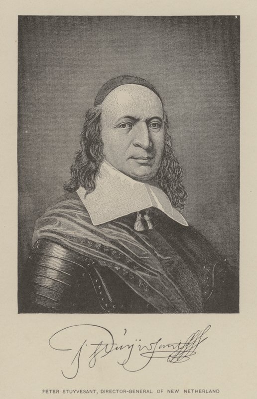 Peter Stuyvesant, generální ředitel Nového Nizozemí (litografie) od American School