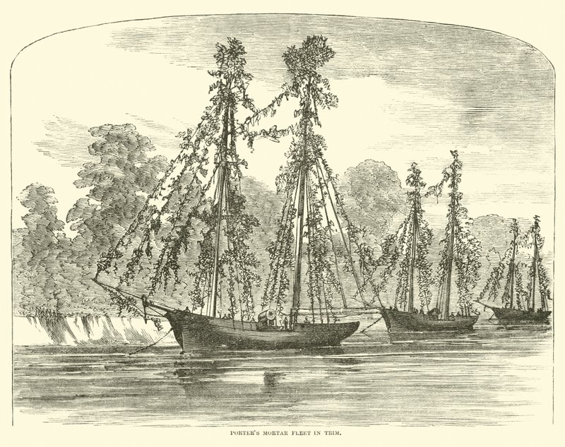 Minometná flotila Porters v Trimu, červen 1862 od American School