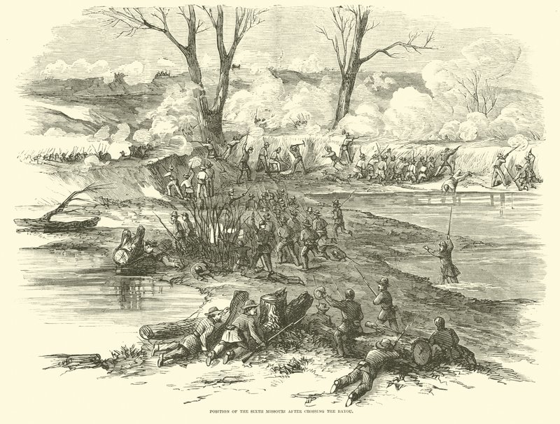 Pozice šesté Missouri po překročení Bayou, prosinec 1862 od American School