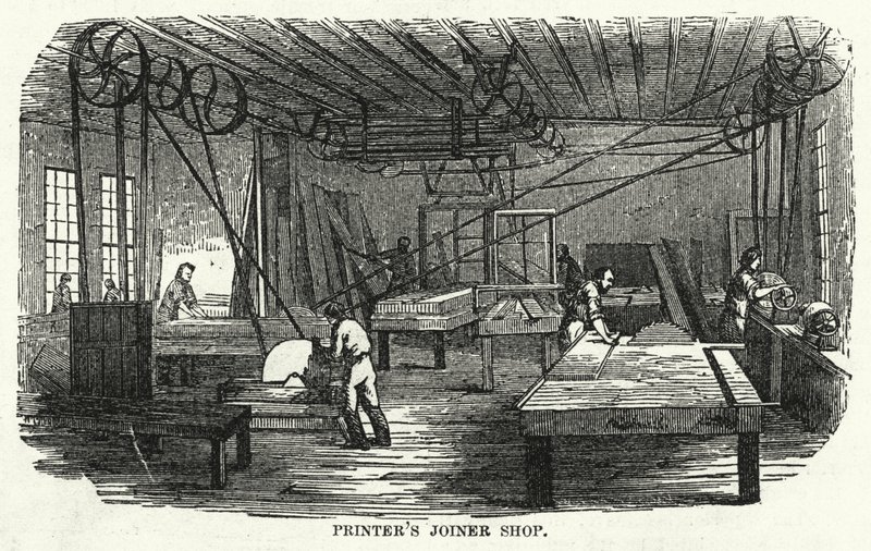 Truhlářství tiskáren (rytí) od American School