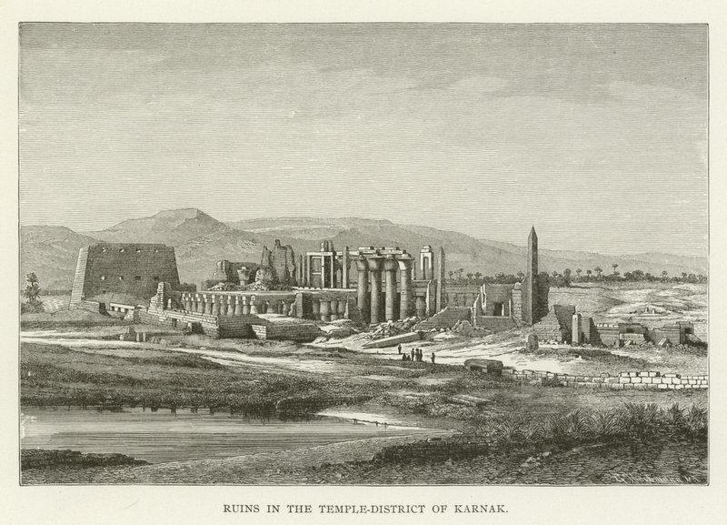 Ruiny v Temple-District of Karnak od American School