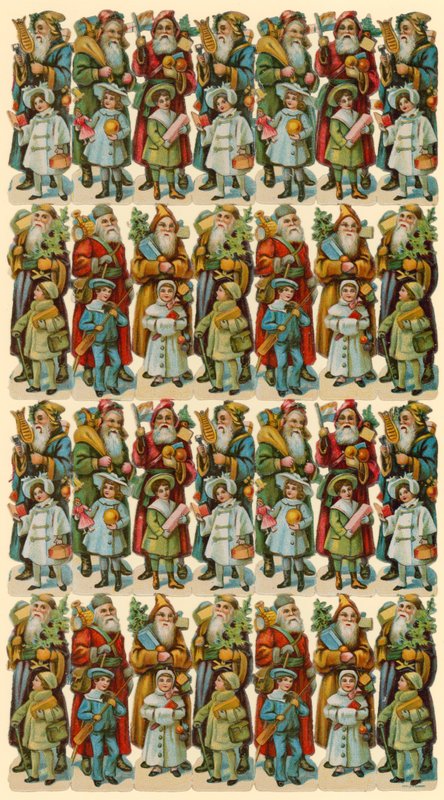 Santa Claus s dětmi, list figurek od American School