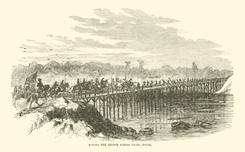 Záchrana mostu přes Pearl River, duben 1863 od American School