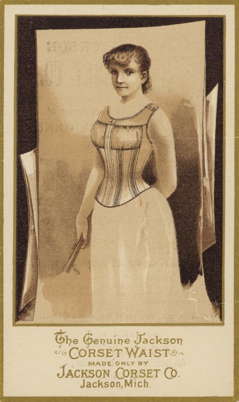 Sépie Fotografie dámy v korzetu od American School