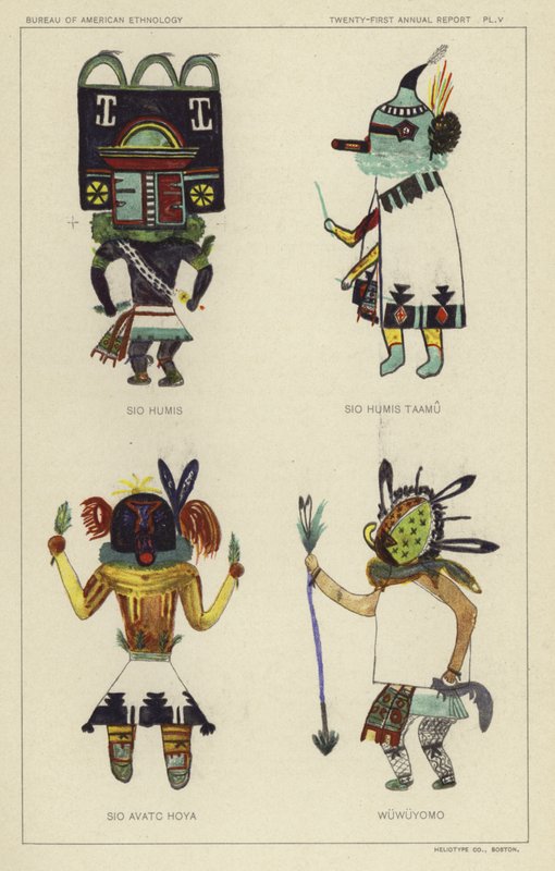 Sio Humis, Sio Humis Taamu, Sio Avatc Hoya, Wuwuyomo (barevná litografie) od American School